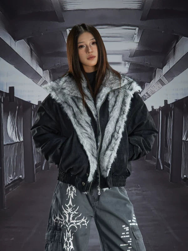 Faux Fur Collar Heavy-Duty Short Jacket 2
