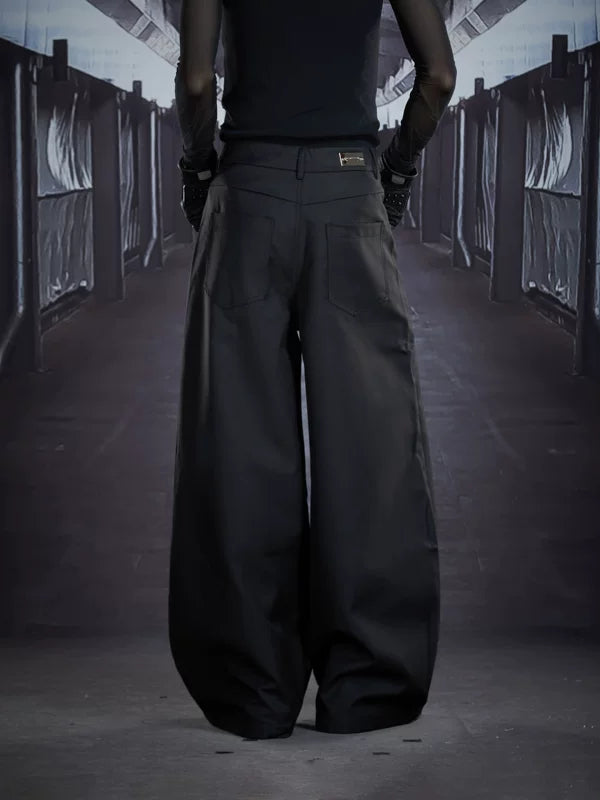 Deconstructed Patchwork Wide Leg Denim Pants 3