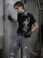Leopard Print Collar Polo Shirt 2
