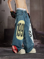 Loose-Fit Wide-Leg Graphic Print Jeans 5