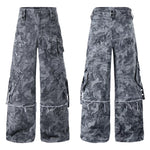 6032010876053,6032010876054,6032010876055,6032010876056, Heavy-Duty Multi-Pocket Wide Leg Cargo Pants