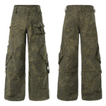 6032010876057,6032010876058,6032010876059,6032010876060, Heavy-Duty Multi-Pocket Wide Leg Cargo Pants