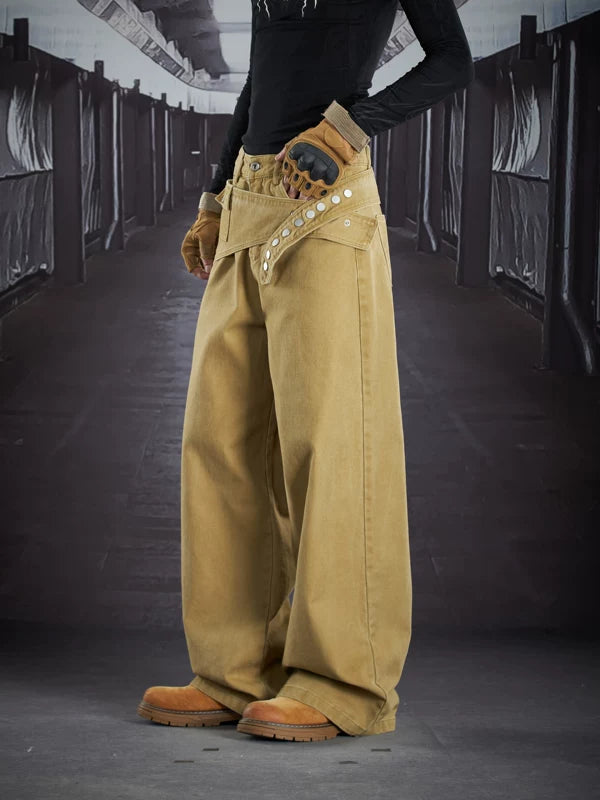 Wide Leg Cotton Utility Work Pants 3