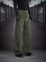 Wide Leg Cotton Utility Work Pants 5
