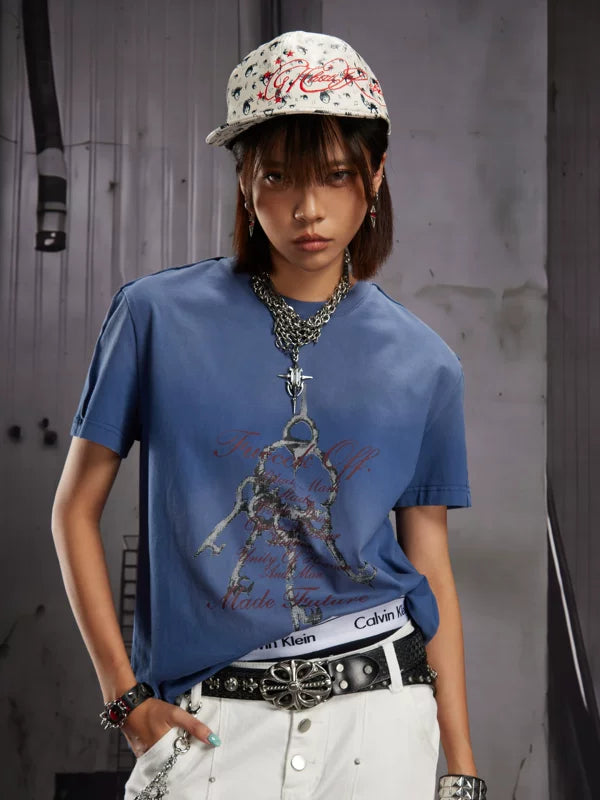 Distressed Graphic Print Short-Sleeve T-Shirt 2