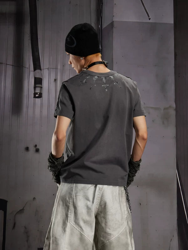 Distressed Graphic Print Short-Sleeve T-Shirt 3