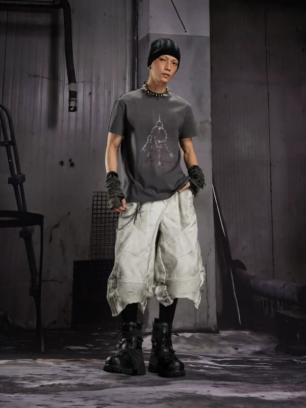 Distressed Graphic Print Short-Sleeve T-Shirt 5