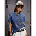 6274334830106,6274334830108,6274334830110, Distressed Graphic Print Short-Sleeve T-Shirt