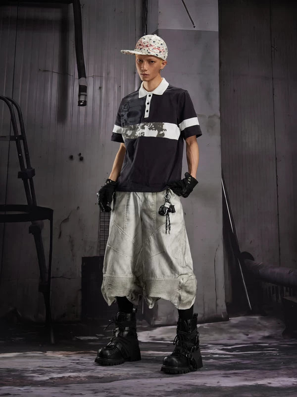 Letter Print Short-Sleeve Polo Shirt 4
