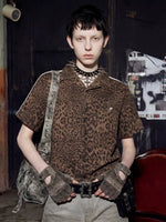 Leopard Print Cuban Collar Shirt 1