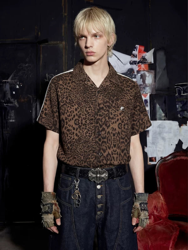 Leopard Print Cuban Collar Shirt 2