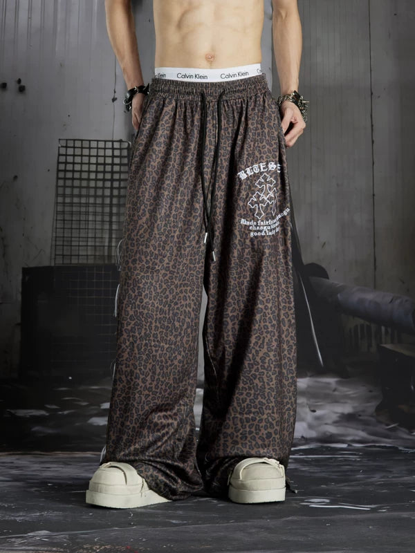 Leopard Print Wide Leg Pants 2
