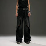 5424408912862,5424408912863,5424408912864,5424408912865, Cutout Wide Leg Distressed Jeans Pants