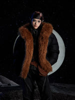 Hooded Faux Fur Trim Padded Winter Coat 2