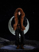 Hooded Faux Fur Trim Padded Winter Coat 4