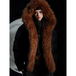 5788496982974,5788496982975,5788496982976, Hooded Faux Fur Trim Padded Winter Coat