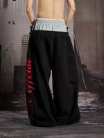 Embroidered Double Waist Loose Casual Pants 4