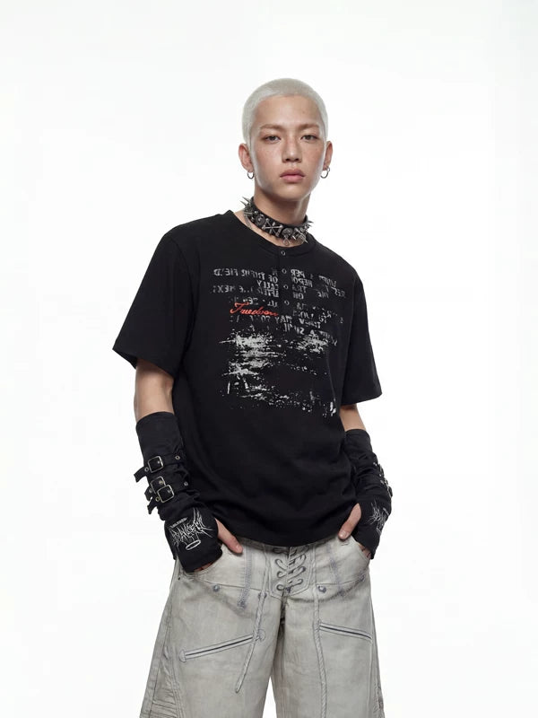Distressed Print Slim Fit T-Shirt 3