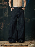 Wide Leg Retro Washed Denim Pants 2