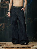 Wide Leg Retro Washed Denim Pants 3