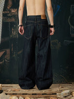 Wide Leg Retro Washed Denim Pants 4