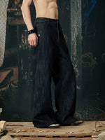 Wide Leg Retro Washed Denim Pants 5