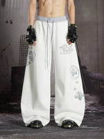 Graphic Print Wide Leg Sweatpants 1