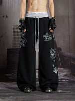 Graphic Print Wide Leg Sweatpants 1