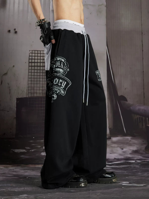 Graphic Print Wide Leg Sweatpants 5