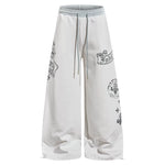 6096553836590,6096553836591,6096553836592,6096553836593, Graphic Print Wide Leg Sweatpants