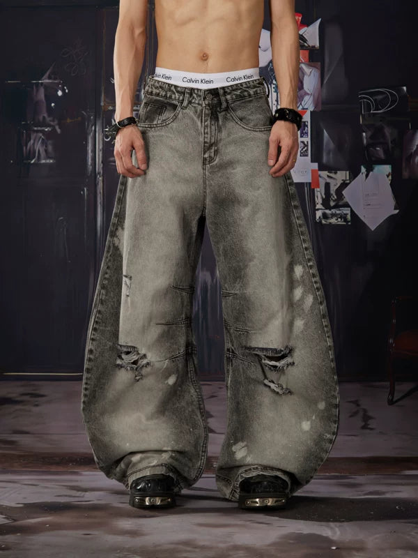 Distressed Wide Leg Jeans 1