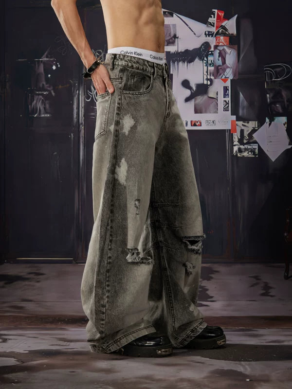 Distressed Wide Leg Jeans 4