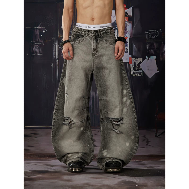 6076785908723,6076785908724,6076785908725,6076785908726, Distressed Wide Leg Jeans