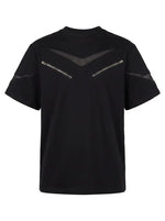 6088732312003,6252495595531,6252495595532,6252495595533, Zipper-Detail Crew Neck T-Shirt