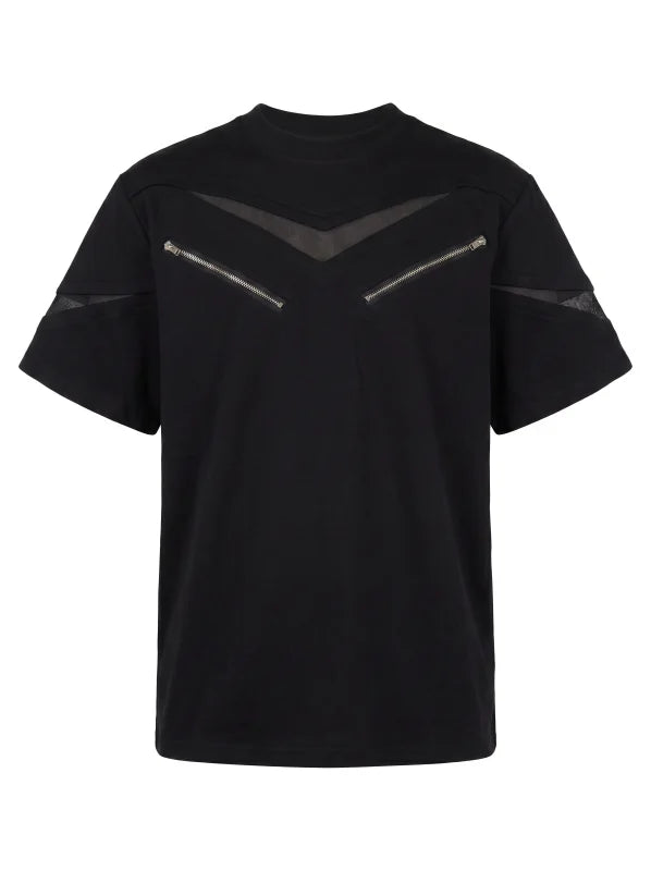 6088732312003,6252495595531,6252495595532,6252495595533, Zipper-Detail Crew Neck T-Shirt