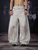 Distressed Wide-Leg Jeans Pants 1