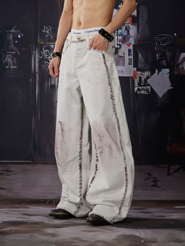 Distressed Wide-Leg Jeans Pants 3