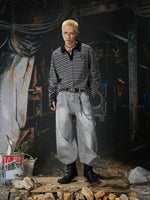 Distressed Wide-Leg Curved Denim Pants 4