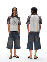 Oversized Pleated Denim Shorts 2