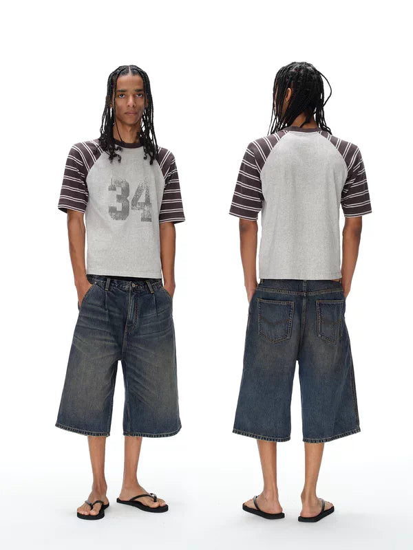 Oversized Pleated Denim Shorts 2