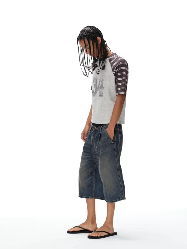 Oversized Pleated Denim Shorts 5
