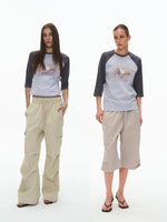 Waffle Raglan Three-Quarter Sleeve T-Shirt 3