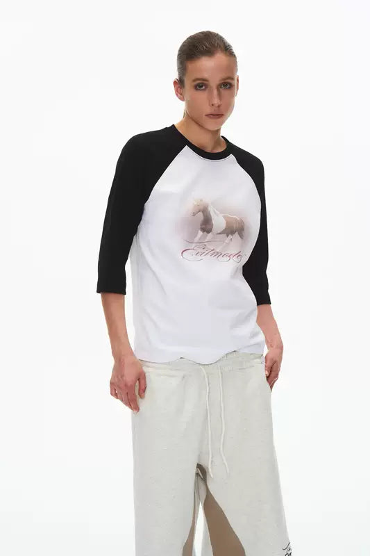 6219039162766,6219039162767,6219039162768,6219039162769, Waffle Raglan Three-Quarter Sleeve T-Shirt