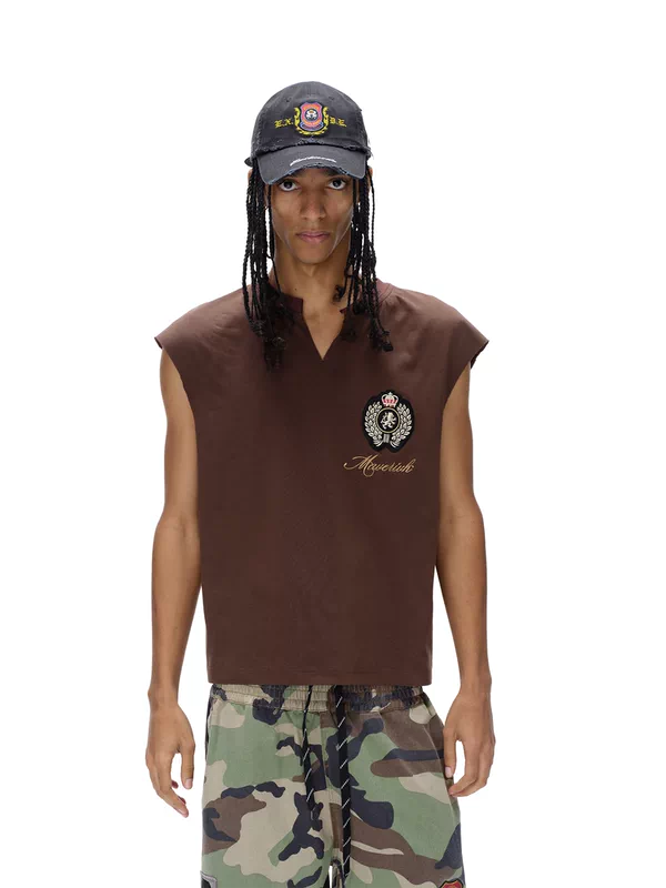 Embroidered Sleeveless Vest Tee 2
