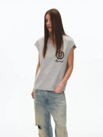 Embroidered Sleeveless Vest Tee 4