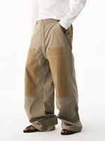 Quilted Colorblock Wide-Leg Cargo Pants 1