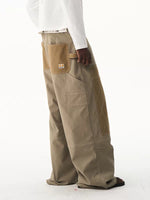 Quilted Colorblock Wide-Leg Cargo Pants 2