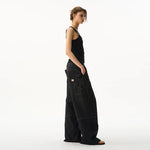 6033008445722,6033008445723,6033008445724,6033008445725, Quilted Colorblock Wide-Leg Cargo Pants