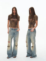 Leopard Print Casual Loose Fit T-Shirt 4