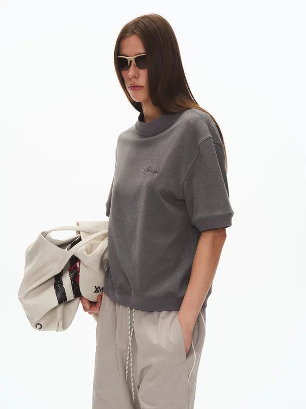 Loose Fit Fleece Crew Neck T-Shirt 1